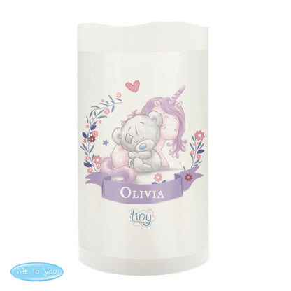 Personalised Tiny Tatty Teddy Unicorn Nightlight LED Candle