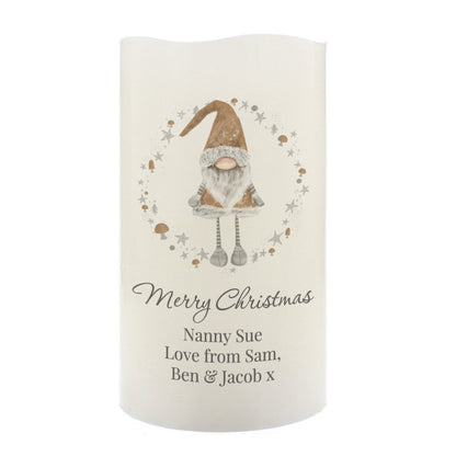 Personalised Christmas Gonk LED Candle