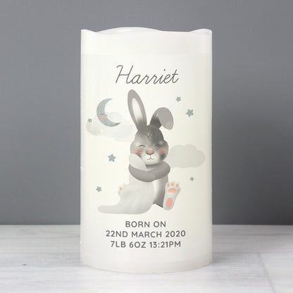 Personalised Baby Bunny LED Candle