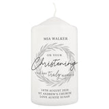 Personalised 'Truly Blessed' Christening Pillar Candle