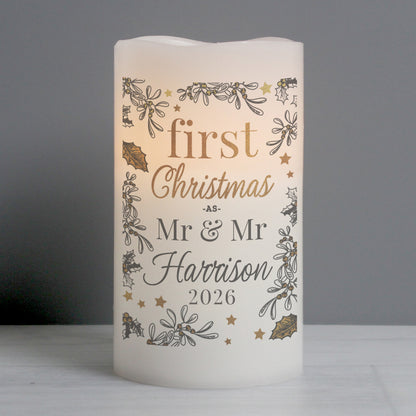 Personalised First Christmas LED Candle