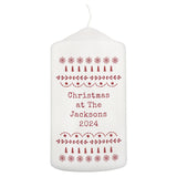 Personalised Christmas Fair Isle Pillar Candle