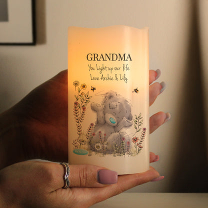 Personalised Me to You Floral LED Candle
