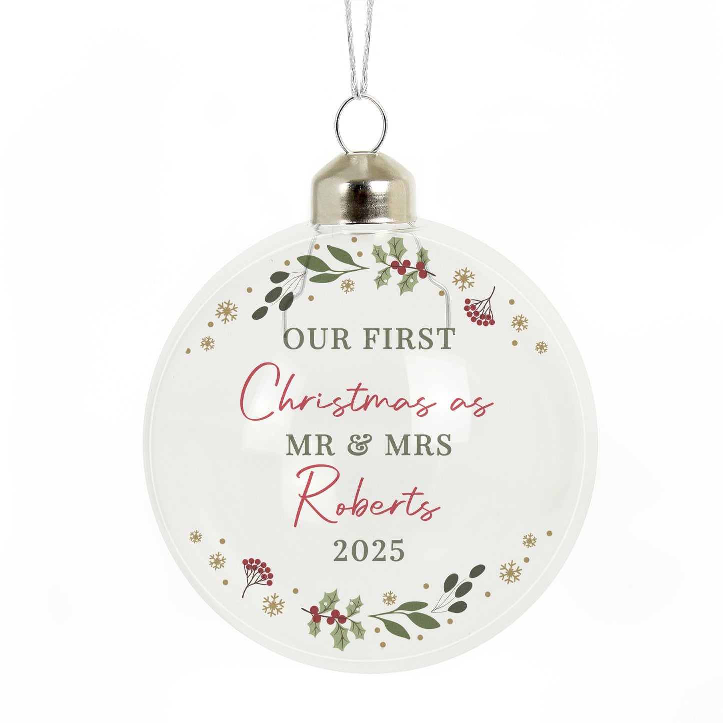 Personalised Christmas Glass Bauble