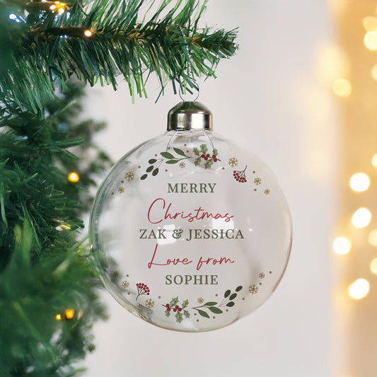Personalised Christmas Glass Bauble