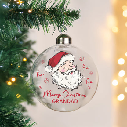 Personalised Santa Glass Bauble