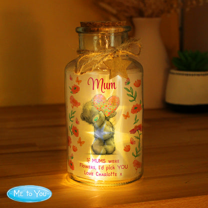 Personalised Me to You Flowery LED Light Up Jar