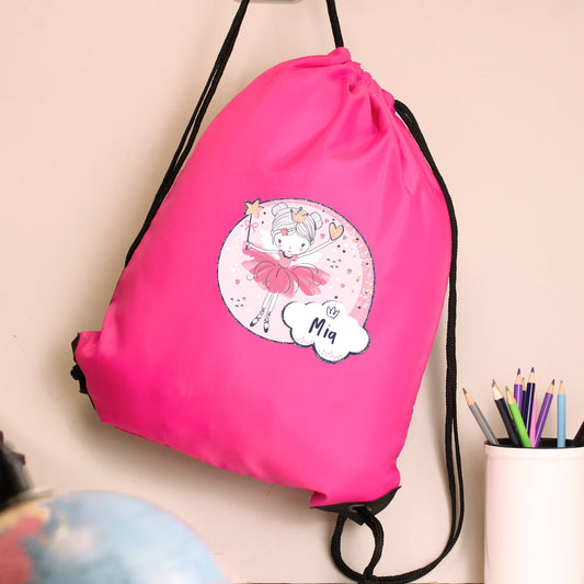 Personalised Princess Ballerina Pink Kit Bag