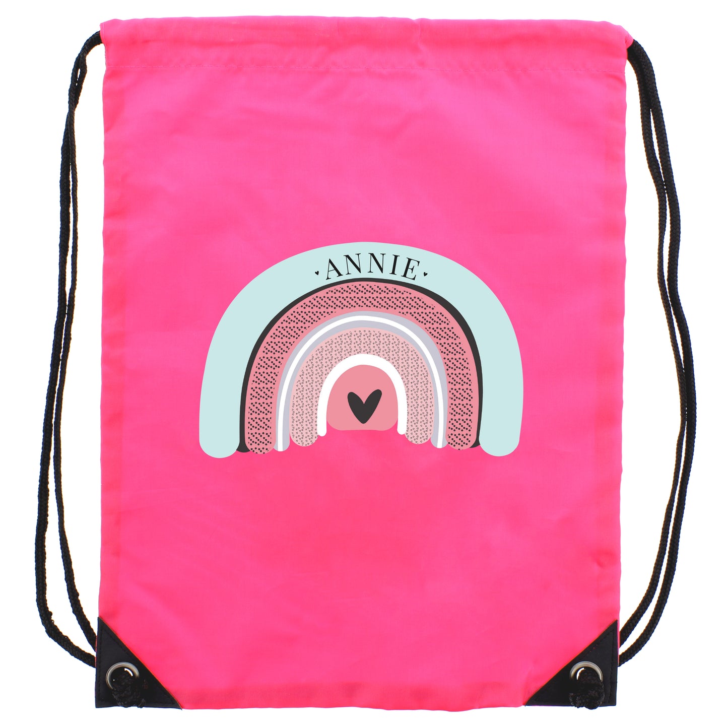 Personalised Pastel Rainbow Pink Kit Bag