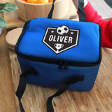 Personalised Football Blue Lunch Bag