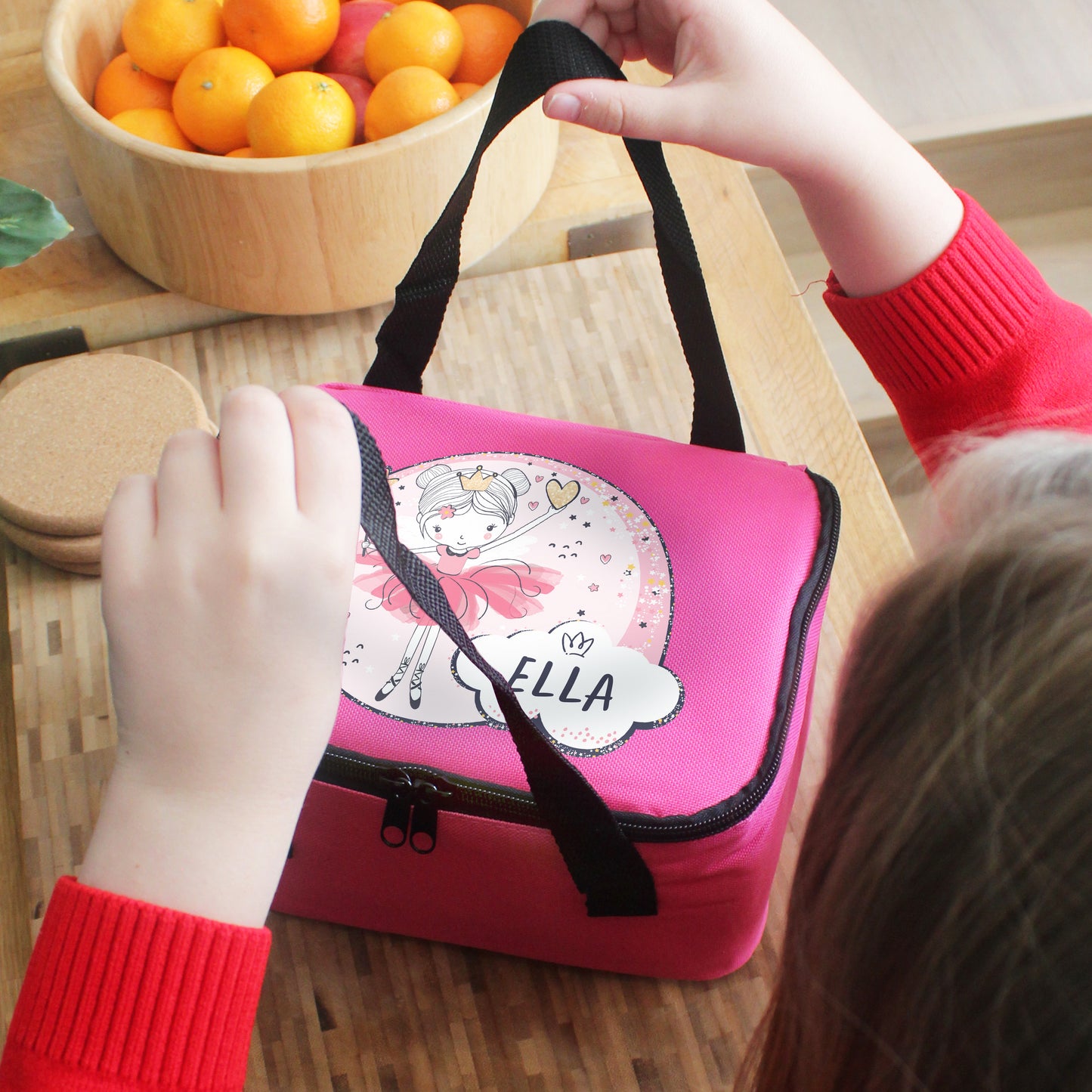 Personalised Princess Ballerina Pink Lunch Bag