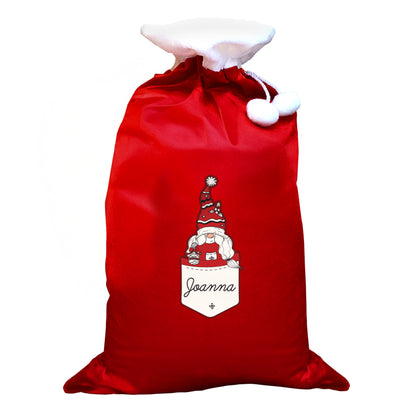 Personalised Gonk Family Red Christmas Sack - Female