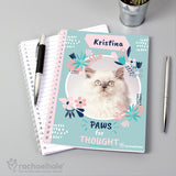 Personalised Rachael Hale 'Paws for Thought' Cat A5 Notebook