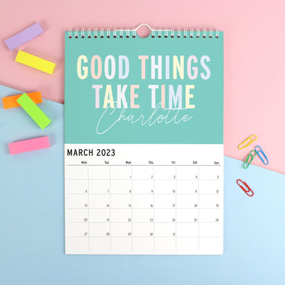 Personalised A4 Motivational Quotes Calendar