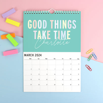 Personalised A4 Motivational Quotes Calendar