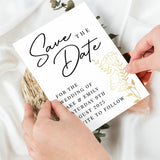 Personalised Gold Floral Set of 36 Wedding Save the Dates
