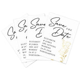 Personalised Gold Floral Set of 36 Wedding Save the Dates