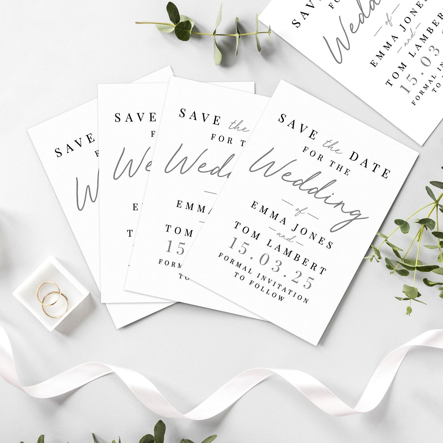 Personalised Set of 36 Wedding Save the Dates