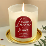 Personalised Burning Love Candle Jar