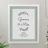 Personalised Botanical White Poster Frame