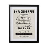 Personalised Anniversary Black Poster Frame