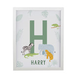 Personalised Animal Initial White Poster Frame