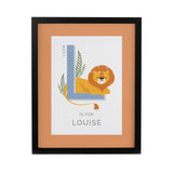 Personalised Animal Alphabet Black Poster Frame