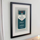Personalised Perfect Match Black Poster Frame
