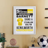 Personalised Football News White Poster Frame
