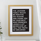 Personalised Typography Oak Poster Frame