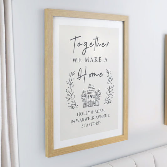 Personalised Home Oak Poster Frame