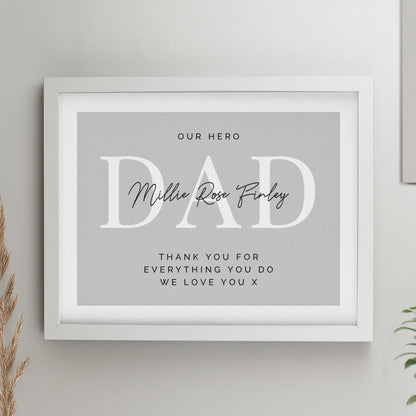 Personalised Free Text White Poster Frame