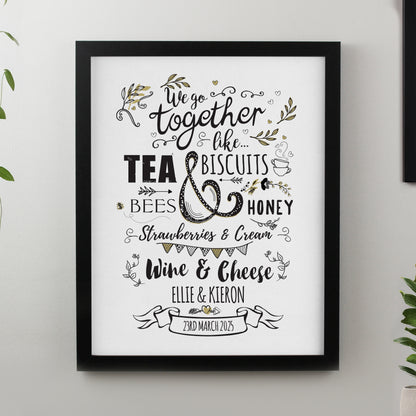 Personalised We go Together Black Poster Frame
