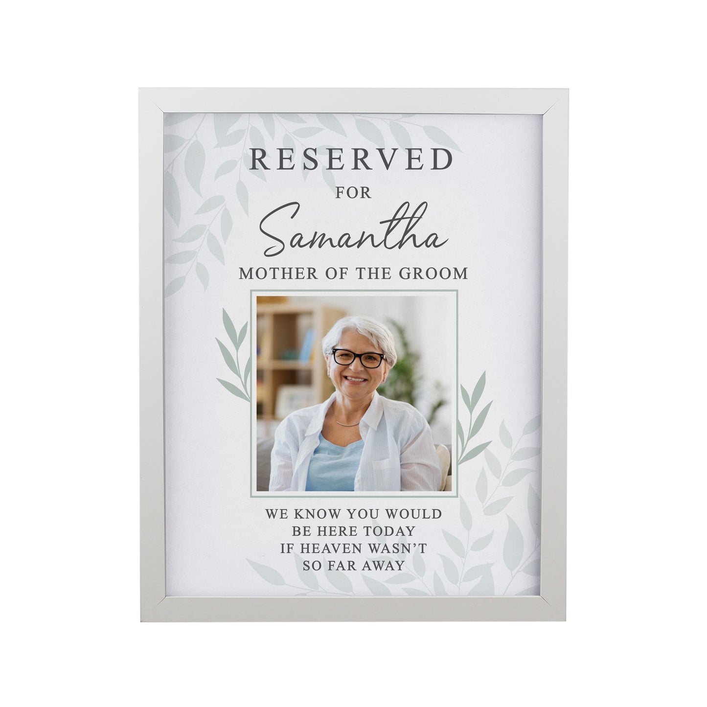 Personalised Reserved For Photo Upload White Poster Frame