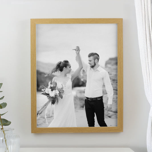 Personalised Photo Upload Oak Poster Frame