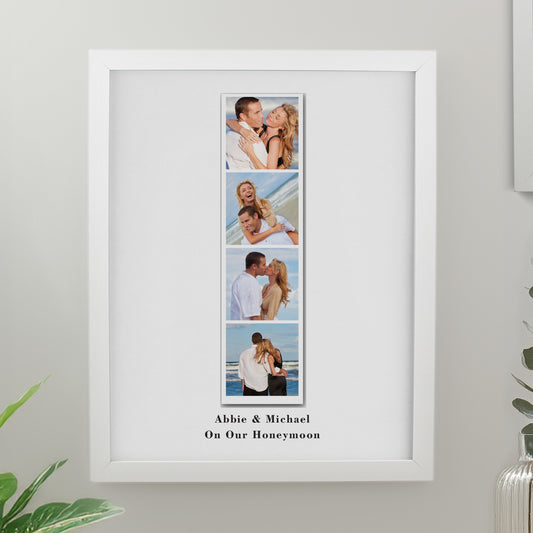 Personalised Photo Upload Strip White Poster Frame