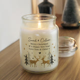 Personalised Christmas Reindeer Large Candle Jar