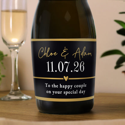 Personalised Black & Gold Free Text Prosecco