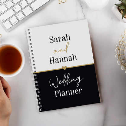 Personalised Black & Gold Inclusive A5 Wedding Planner