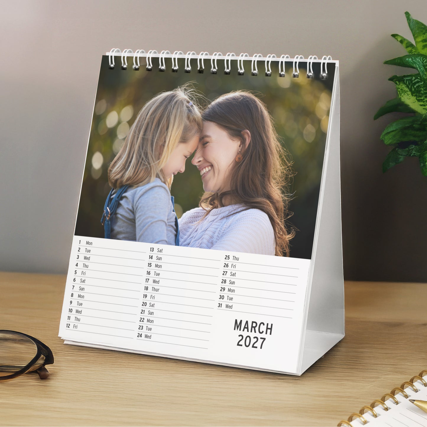 Personalised Photo Upload Desk Calendar