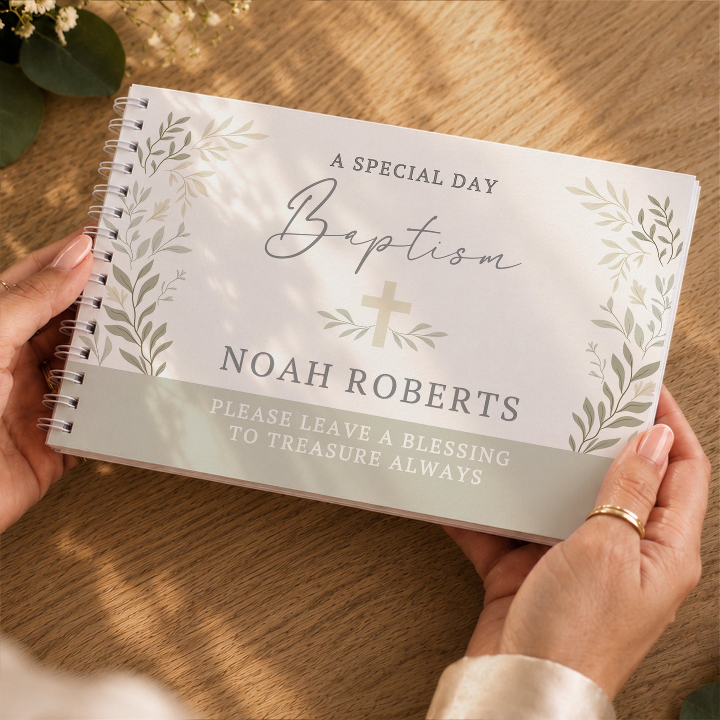 Personalised Religious Cross Guest Book
