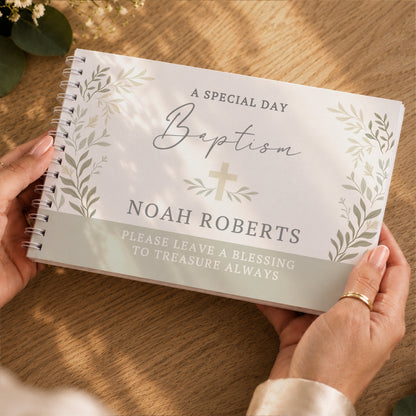 Personalised Religious Cross Guest Book