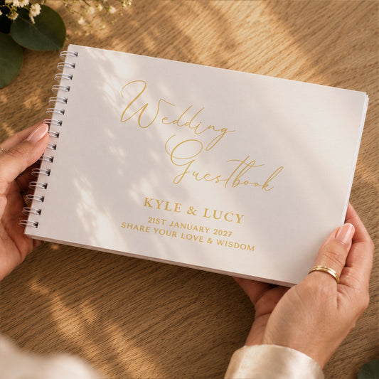 Personalised Off White Wedding Guest Book