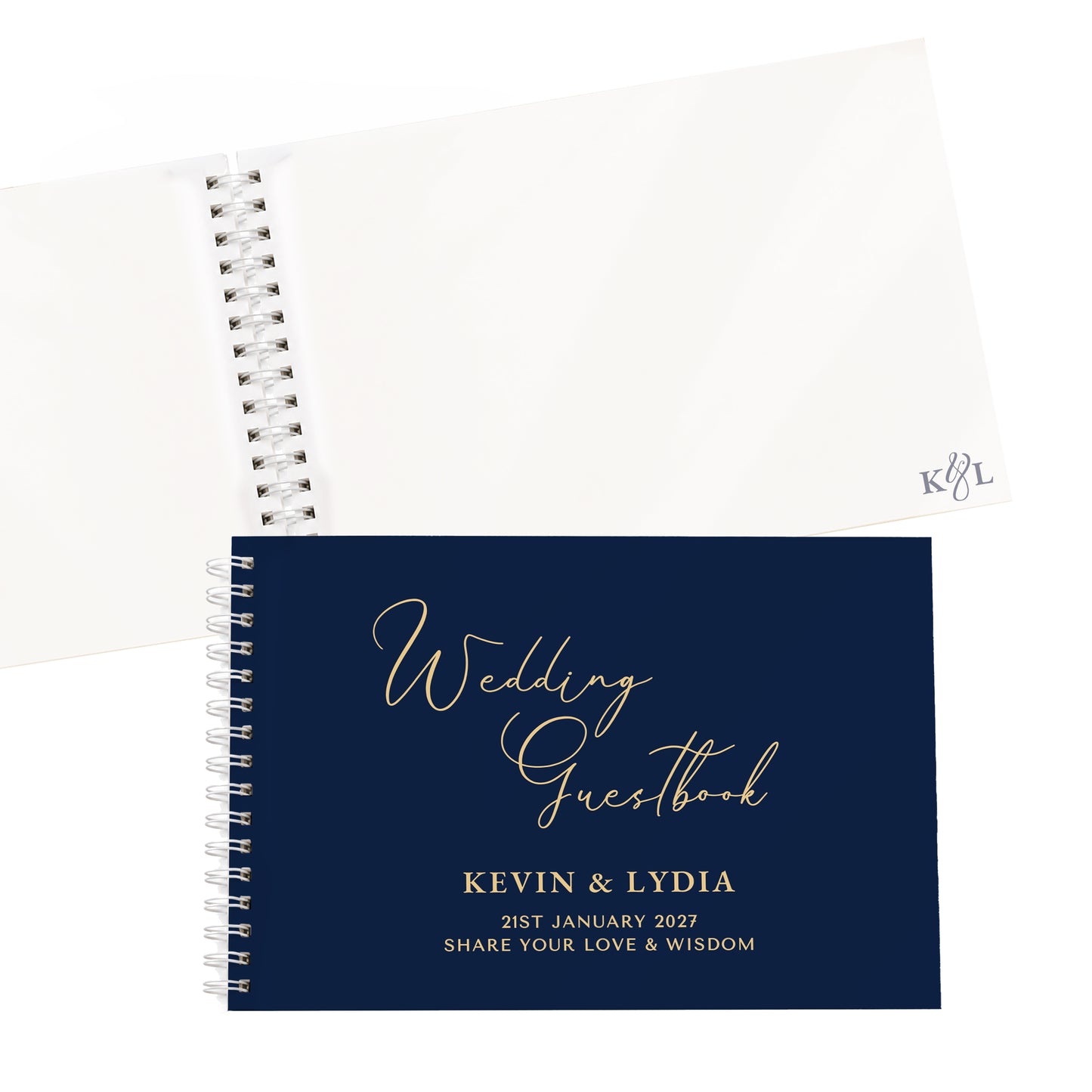 Personalised Navy Wedding Guest Book