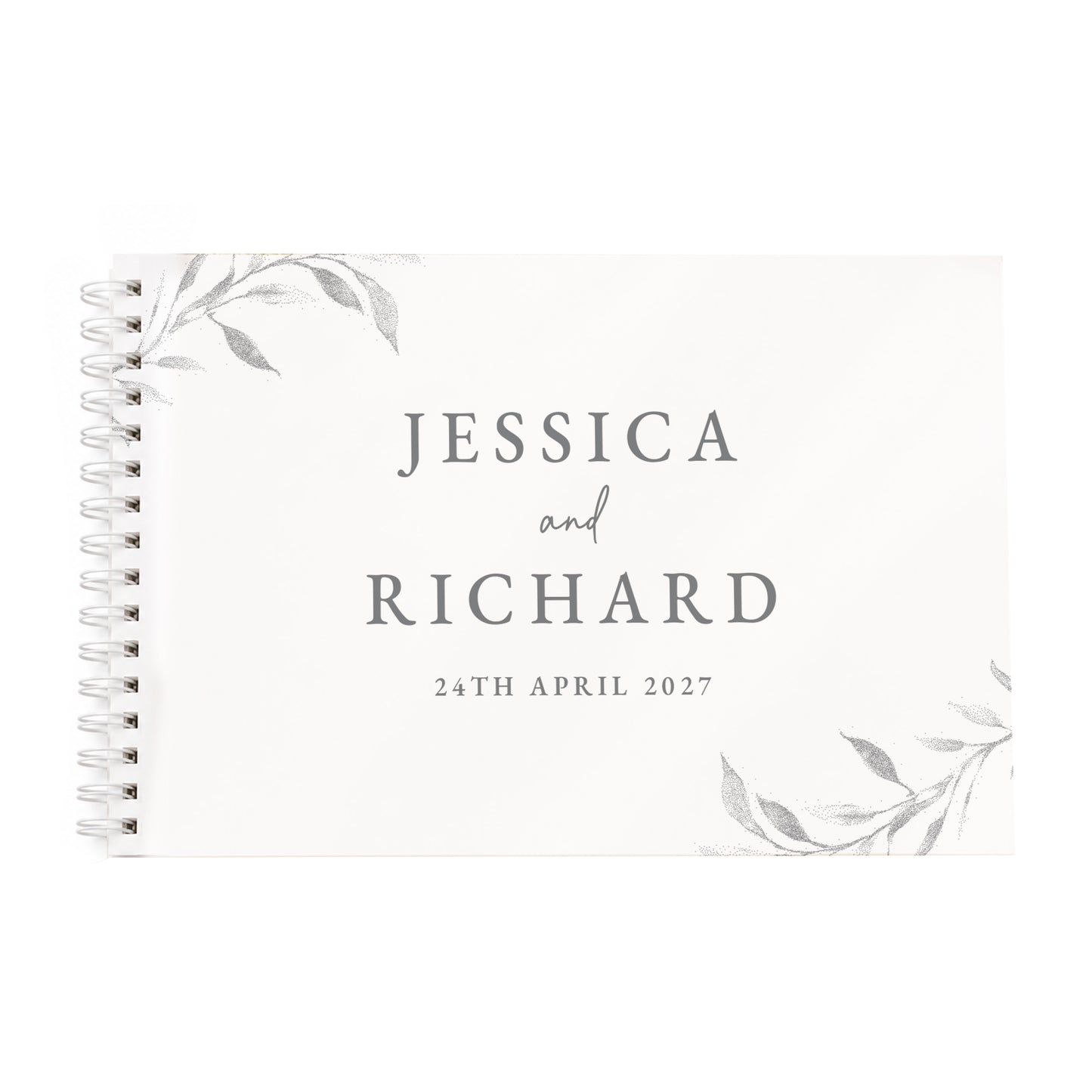 Personalised Botanical Off White Wedding Guest Book