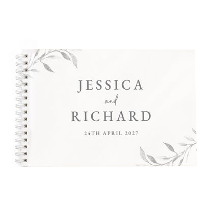 Personalised Botanical Off White Wedding Guest Book