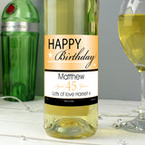Personalised Happy Birthday White Wine