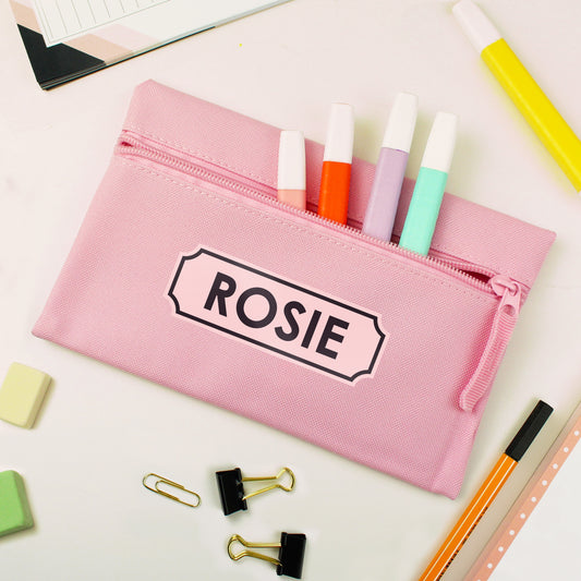 Personalised Pink Pencil Case