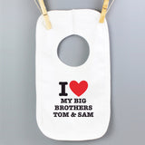 Personalised I HEART 0-3 Months Baby Bib
