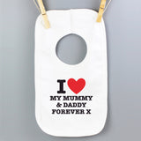 Personalised I HEART 0-3 Months Baby Bib